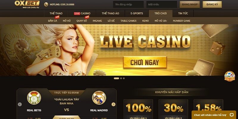 Giao diện của nhà cái uy tín, chuyên nghiệp nhất của OXBET